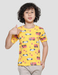 Little M Firetruck Full Print Boys Short Sleeve T-Shirt