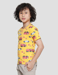 Little M Firetruck Full Print Boys Short Sleeve T-Shirt