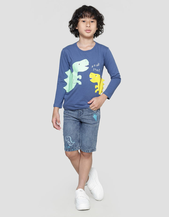 Little M Dino Patch Appli Boys T-Shirt