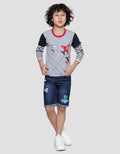 Little M Double Sleeve Airplane Long Sleeve T-Shirt for Boys