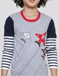 Little M Double Sleeve Airplane Long Sleeve T-Shirt for Boys