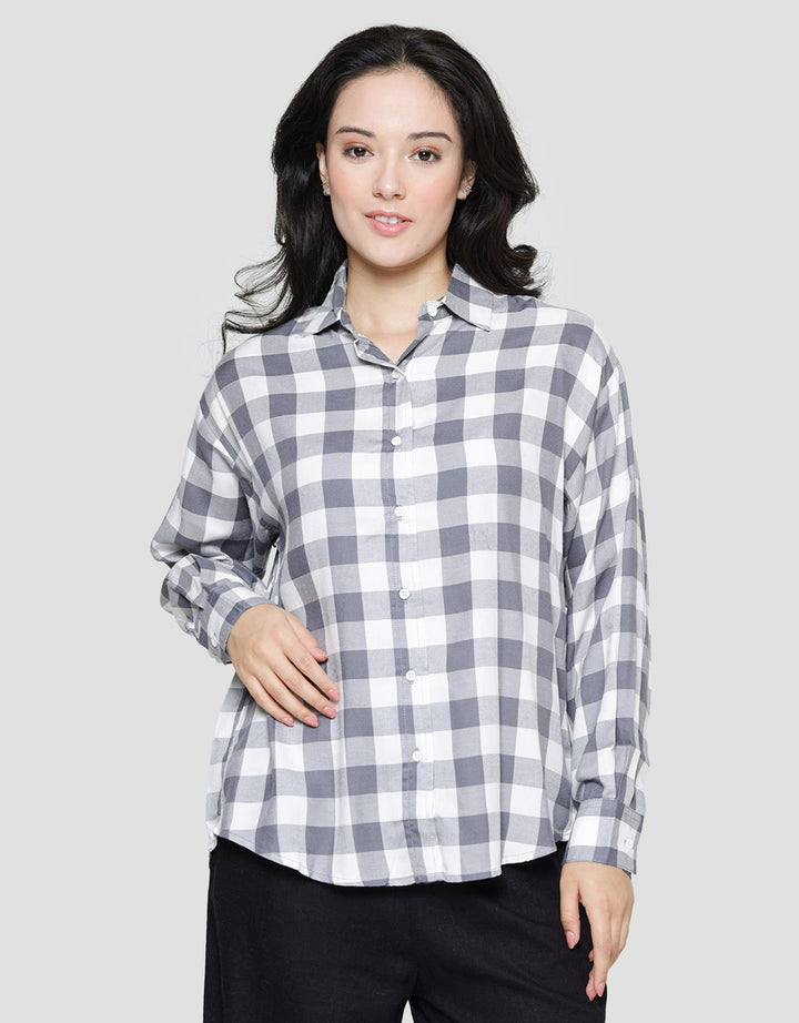 Nevada Check Rayon Twill Women's Long Sleeve Shirt