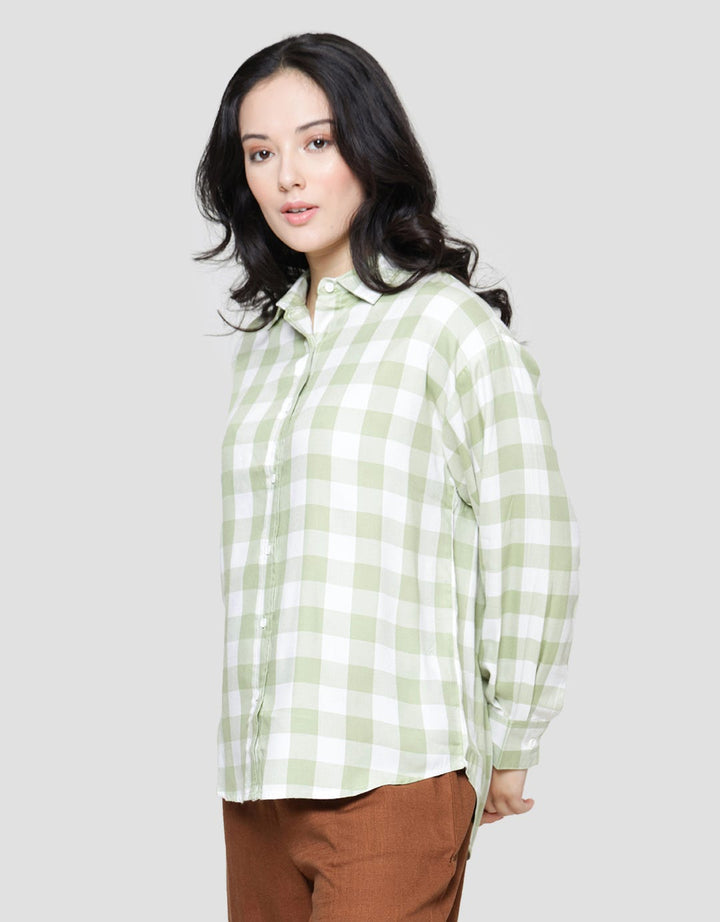 Nevada Check Rayon Twill Women's Long Sleeve Shirt