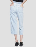 Nevada Women's Wide Denim Trousers Fash Self Belt