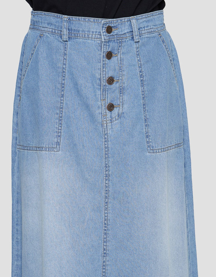 Nevada Denim Soft Rok Maxi Wanita