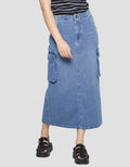 Nevada Cargo Rok Denim Wanita