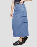 Nevada Cargo Rok Denim Wanita