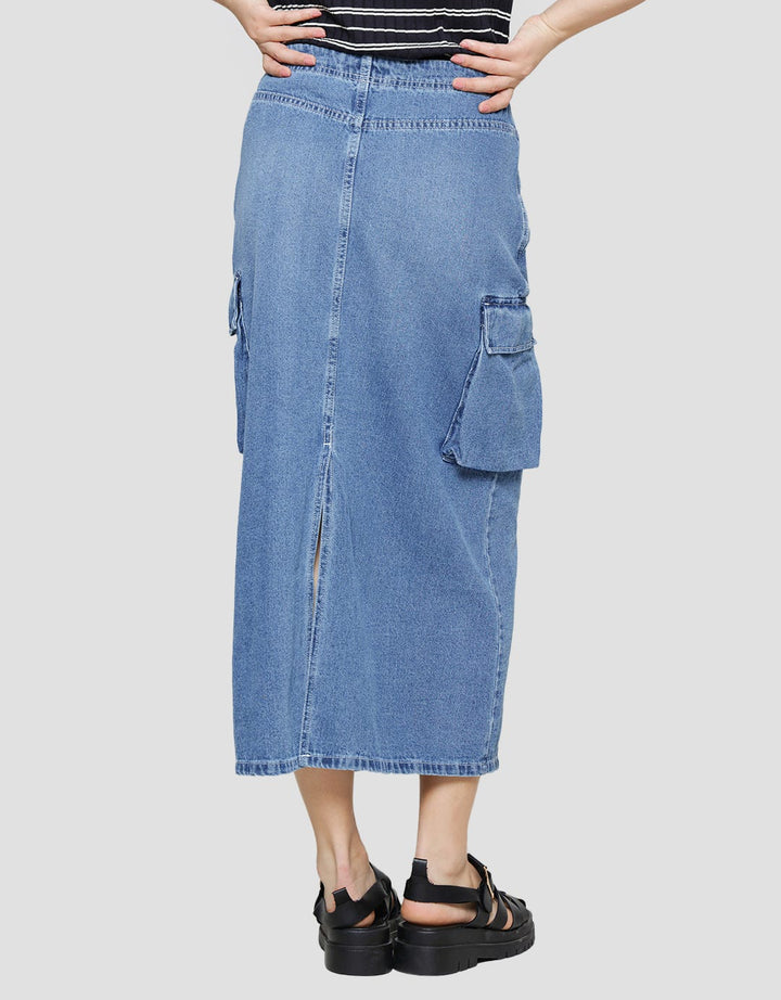 Nevada Cargo Rok Denim Wanita