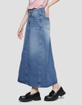 Nevada Washed Accent Denim Rok A Wanita
