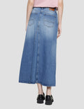 Nevada Washed Accent Denim Rok A Wanita