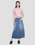 Nevada Washed Accent Denim Rok A Wanita