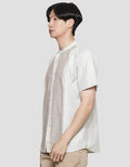 Cole Koko Lengan Pendek Yarndyed Pintu Pria