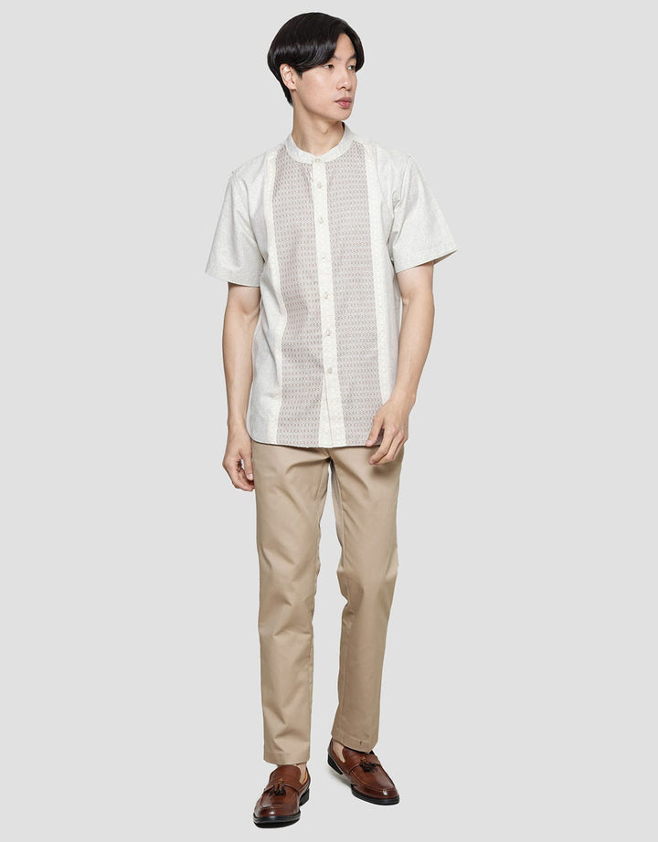 Cole Koko Lengan Pendek Yarndyed Pintu Pria