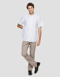 Cole Half Button Embro Baju Koko Pria