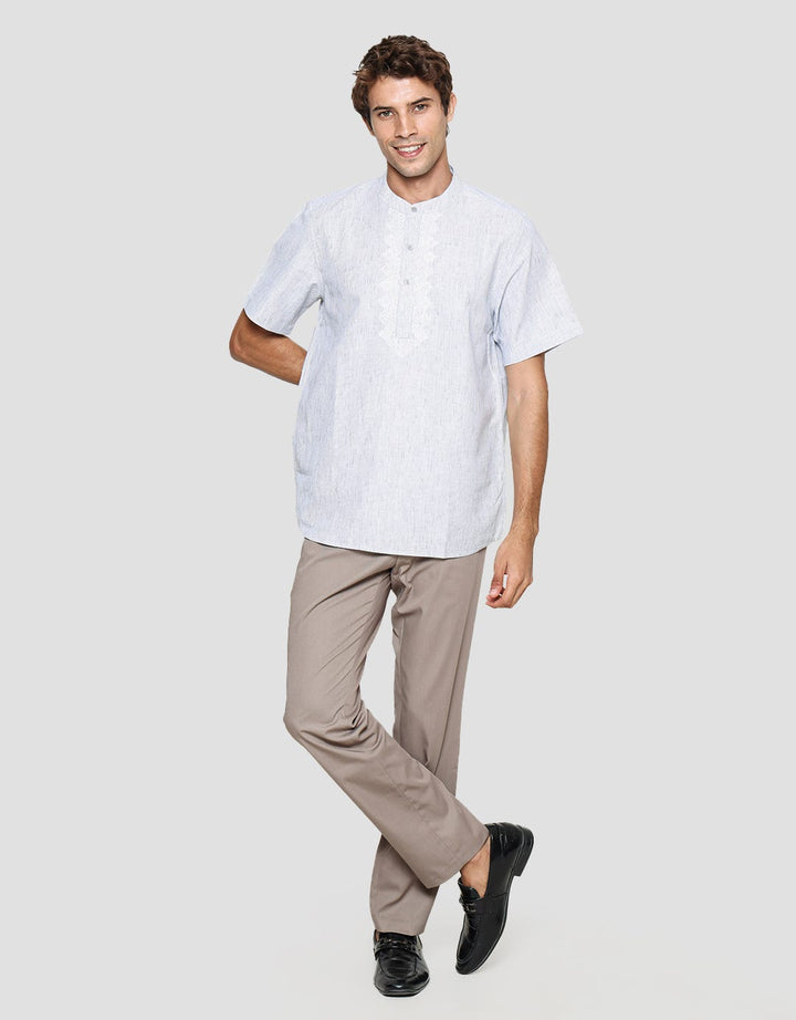 Cole Half Button Embro Baju Koko Pria
