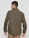 Details Solid Twill Wording With Patch Men's Shirt