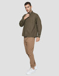 Details Solid Twill Wording With Patch Men's Shirt