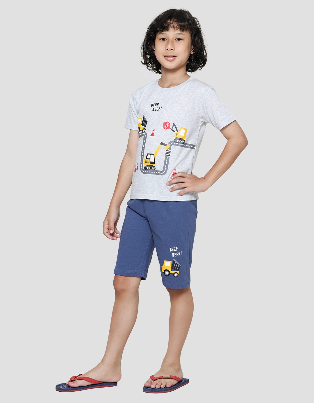 Little M Baju Setelen Anak Laki-laki Print Beep Beep
