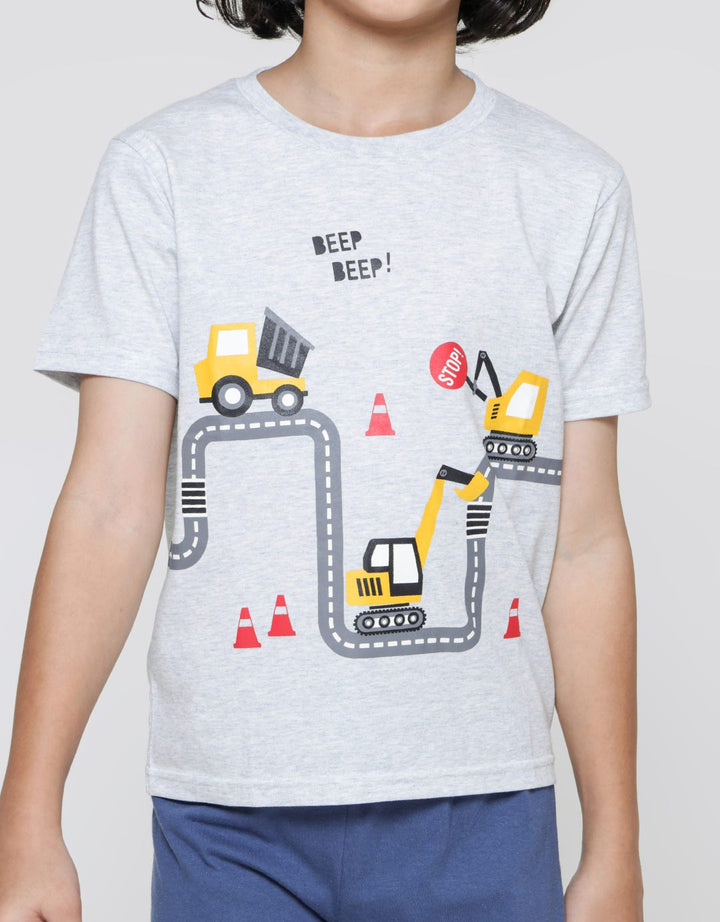 Little M Baju Setelen Anak Laki-laki Print Beep Beep