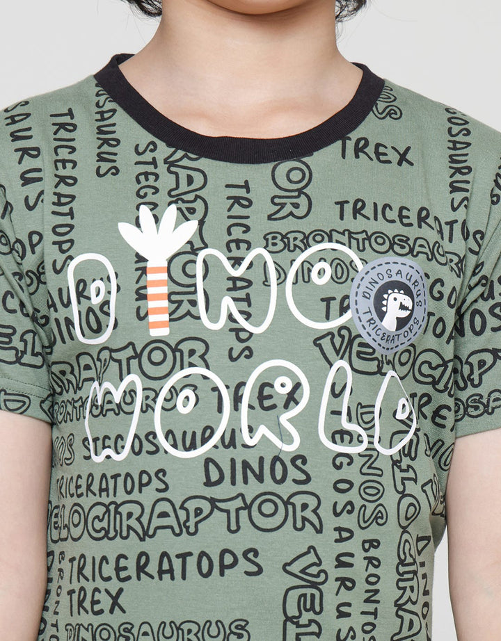 Little M Baju Setelen Anak Laki-laki Print Dino World
