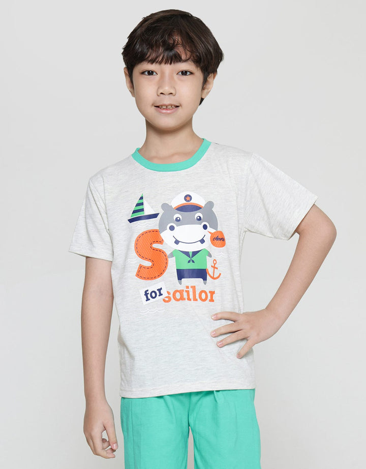 Little M Sailor Print Set Pakaian Anak Laki-laki