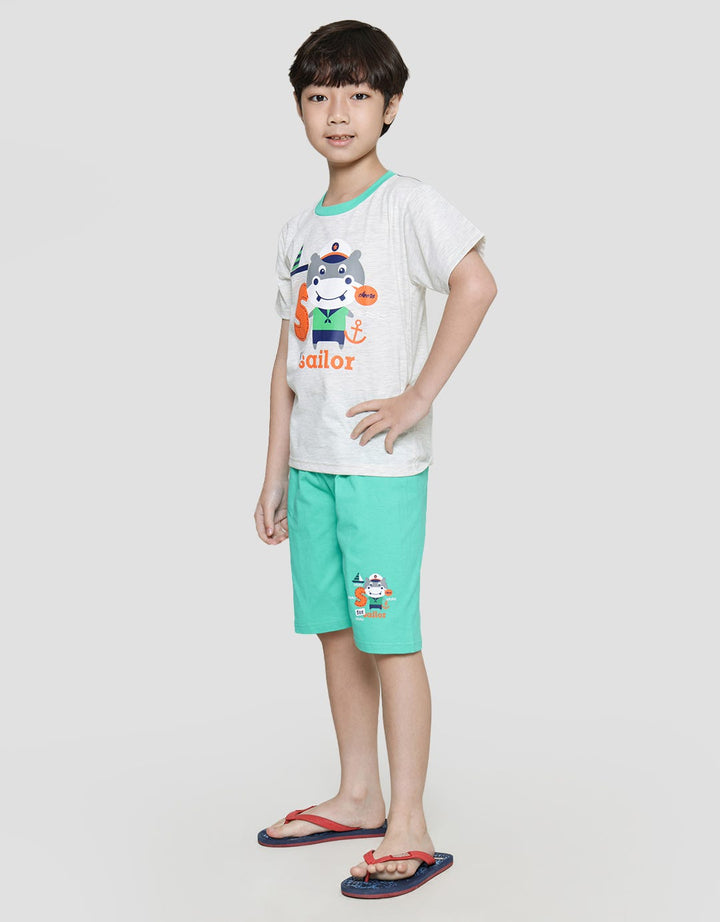 Little M Sailor Print Set Pakaian Anak Laki-laki