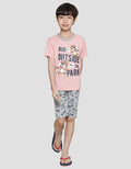 Little M Bear Print Set Pakaian Anak Laki-laki
