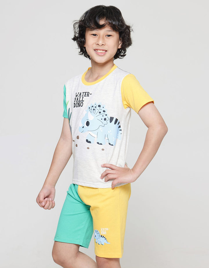 Little M Waterfall Dino Set Pakaian Anak Laki-laki