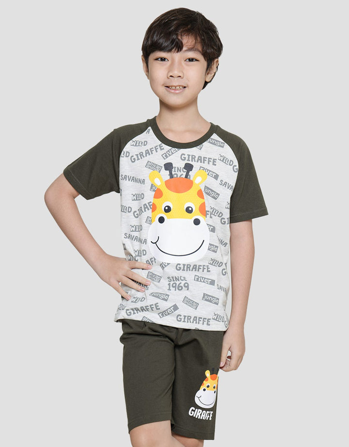 Little M Giraffe Raglan Set Anak Laki-laki