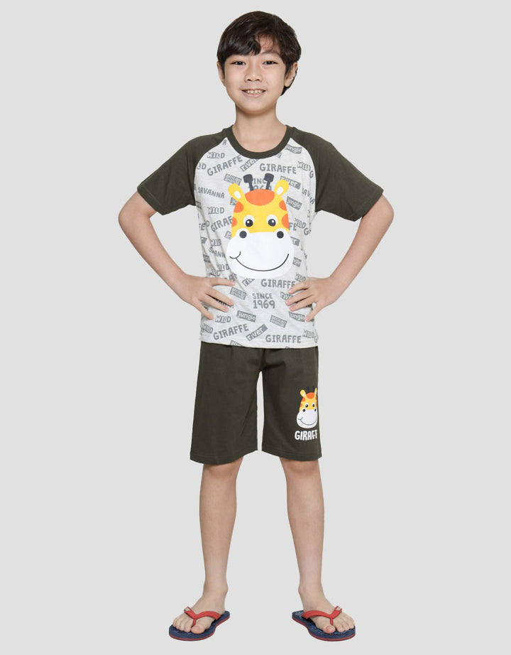Little M Giraffe Raglan Set Anak Laki-laki