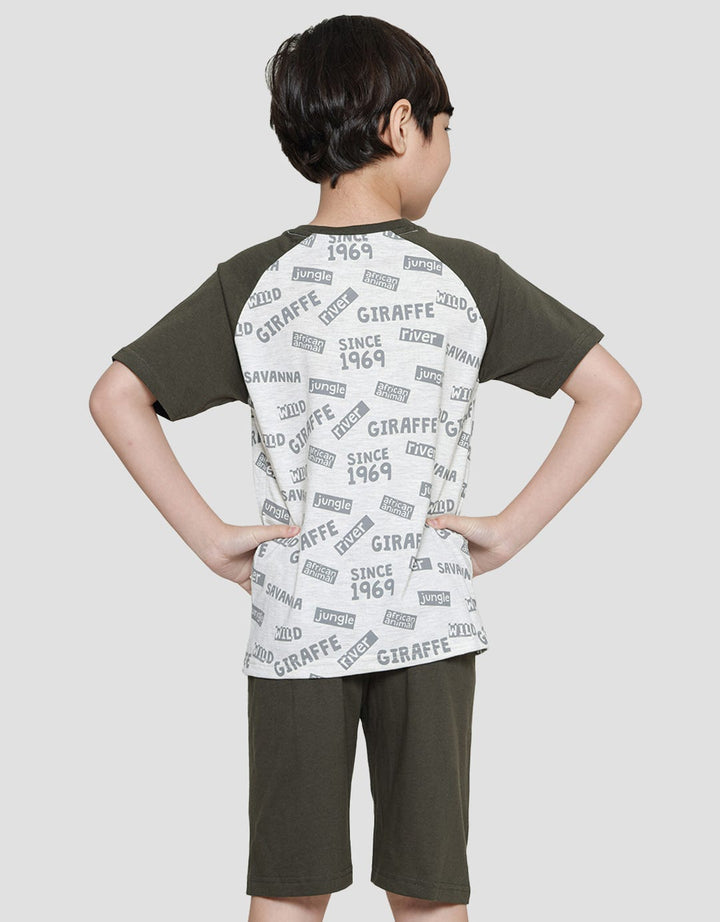 Little M Giraffe Raglan Set Anak Laki-laki