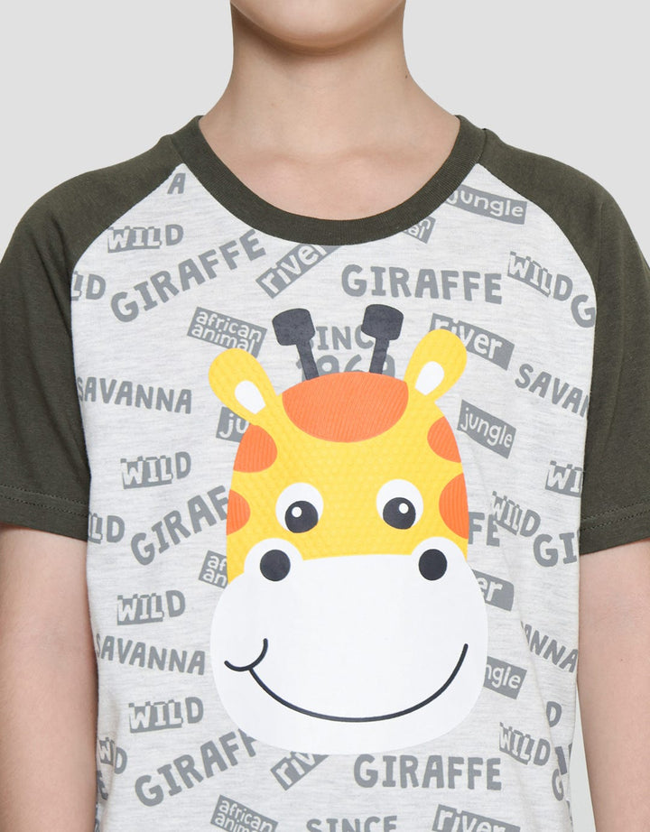 Little M Giraffe Raglan Set Anak Laki-laki