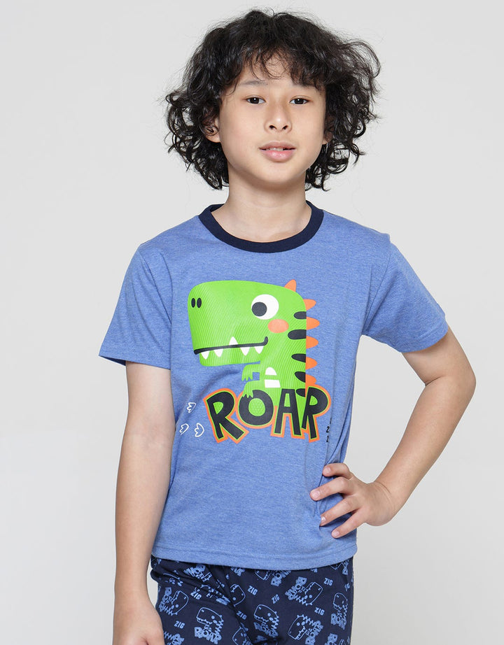Little M Setelan Raglan Dino Camo Anak Laki-laki
