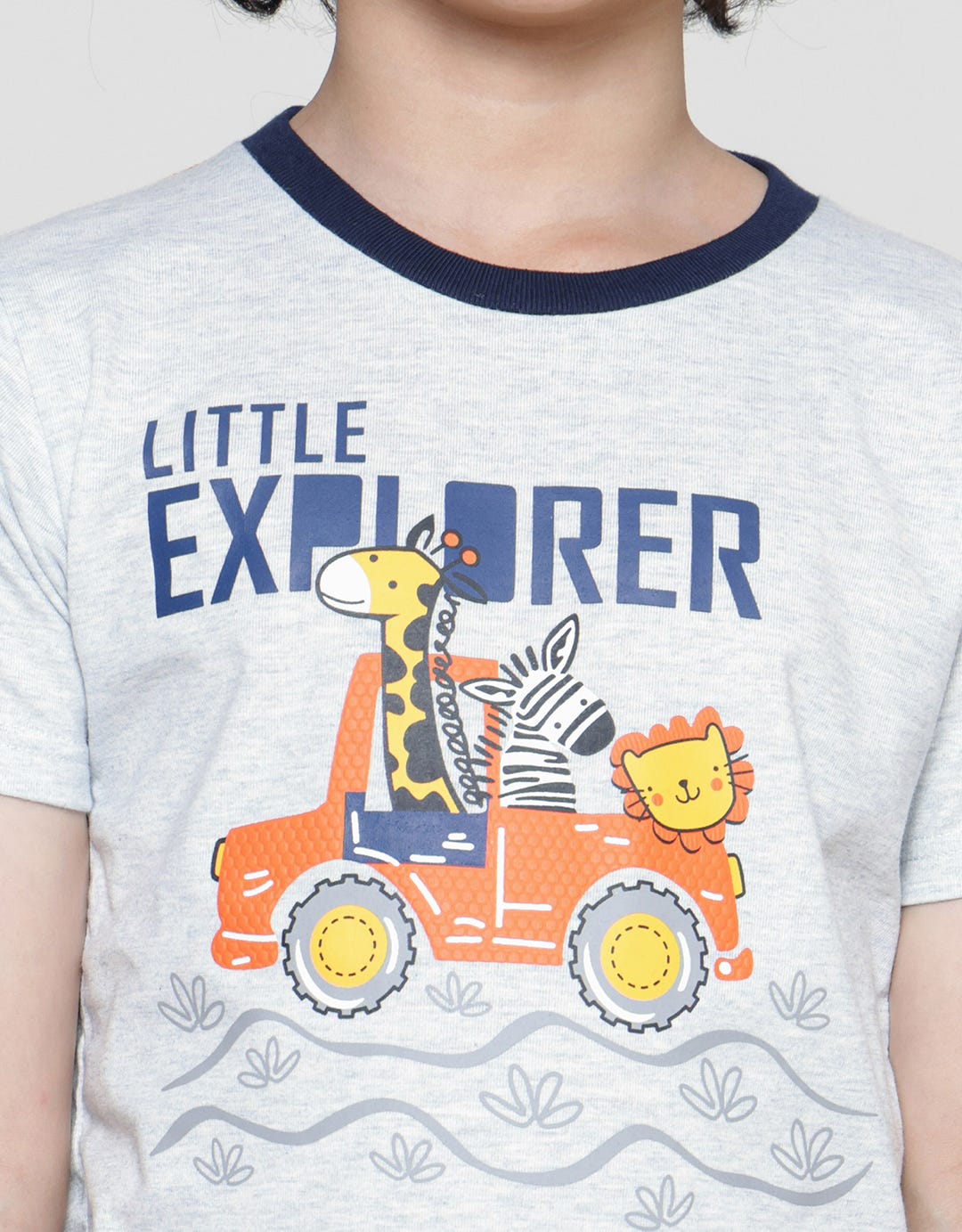 Little M Dino Cartoon Set Pakaian Anak Laki-laki