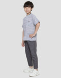 Little M Bamus Texture Set Pakaian Anak Laki-laki