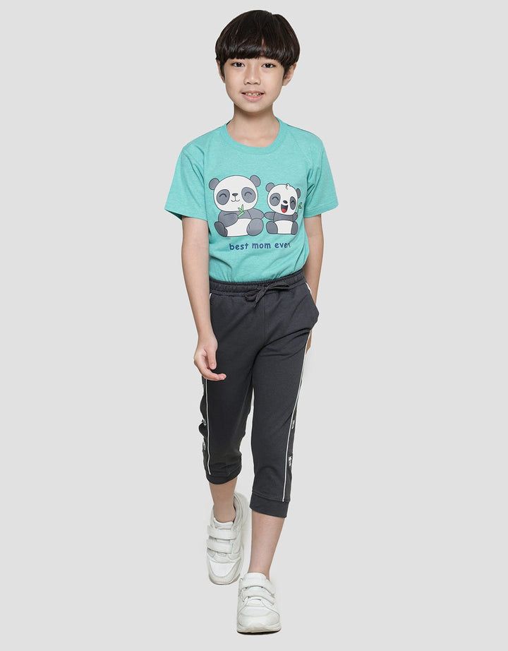 Little M Terry Panda Piping Boys Jogger Pants