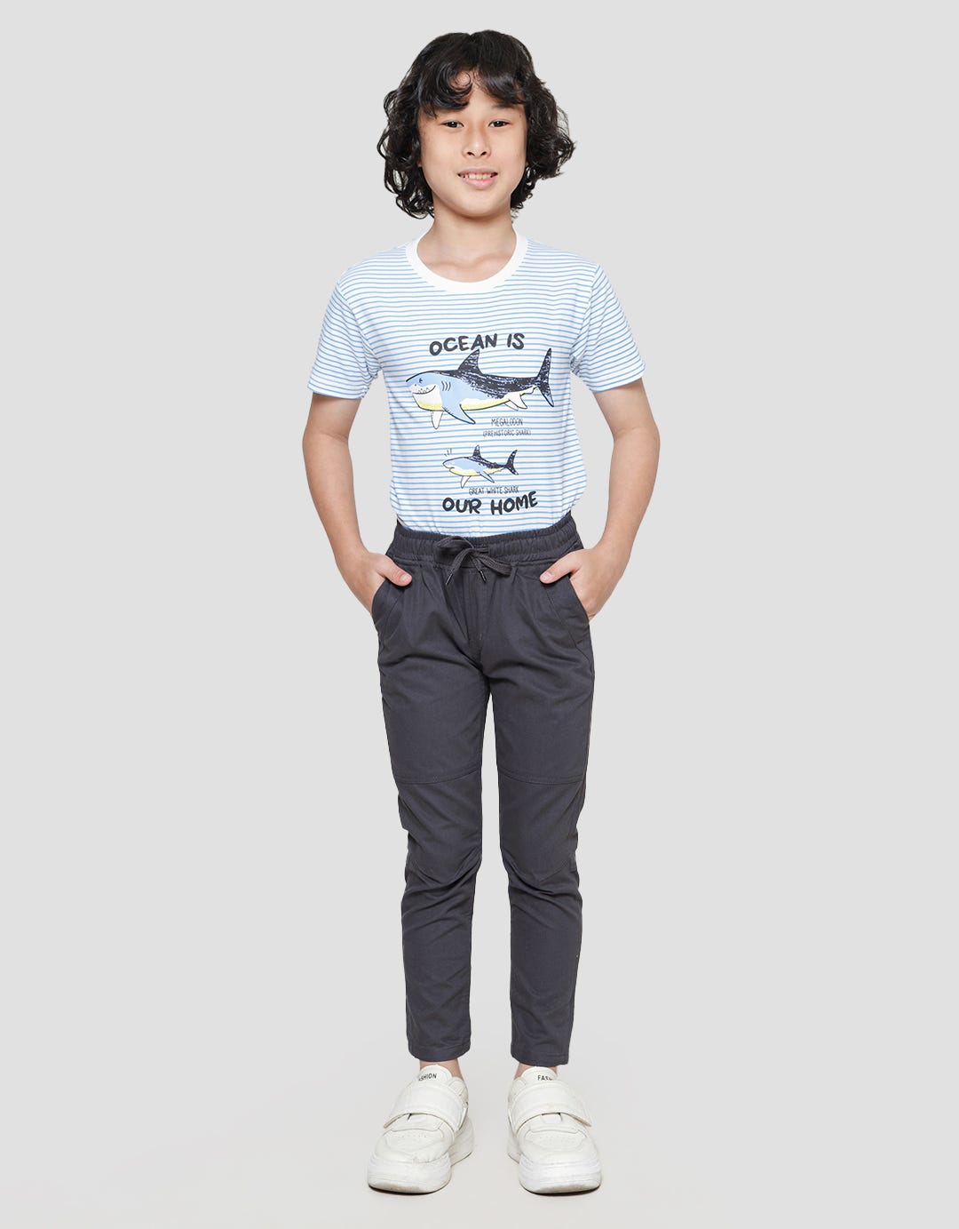 Little M Boys Regular Elastic Woven Long Pants
