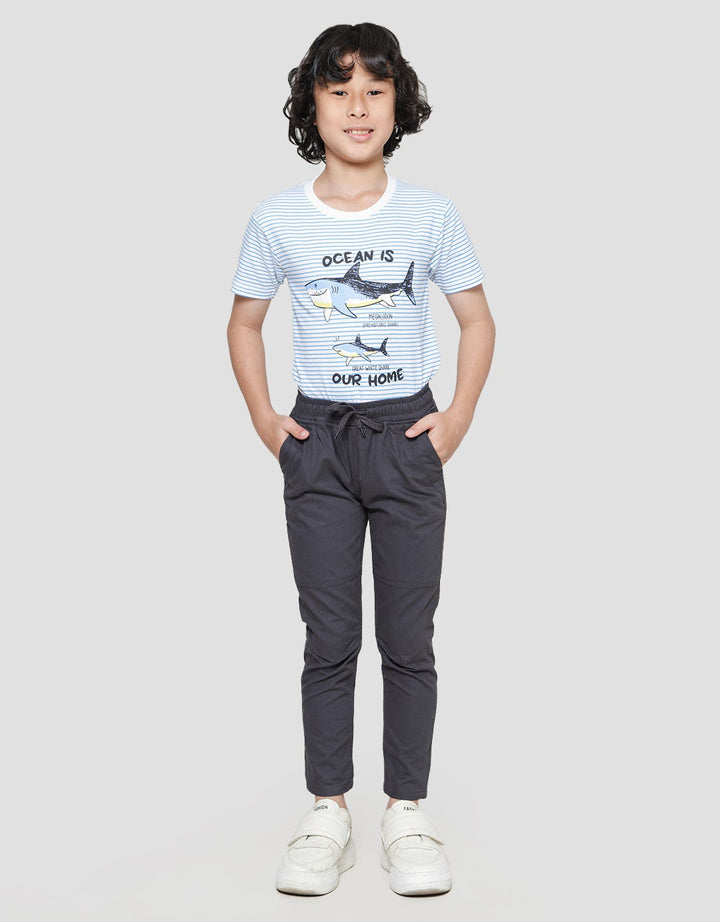 Little M Boys Regular Elastic Woven Long Pants