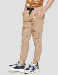 Little M Rami Pinggang Buckle Stretch Celana Panjang Anak Laki-Laki