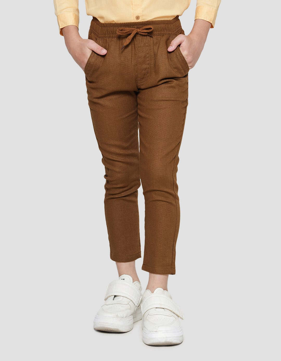 Little M Boys Regular Woven Rami Long Pants