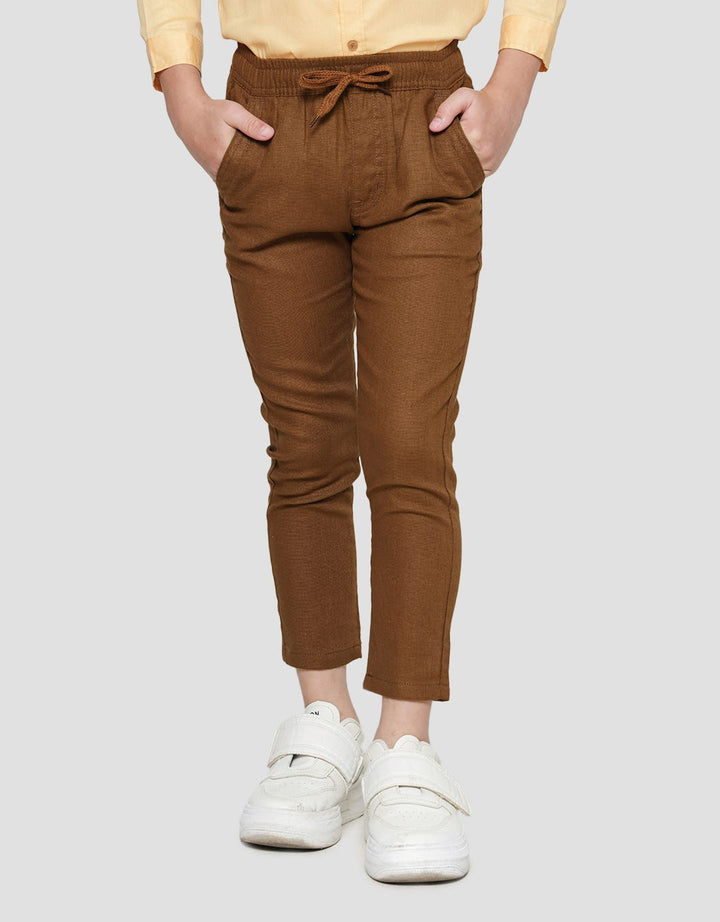 Little M Boys Regular Woven Rami Long Pants