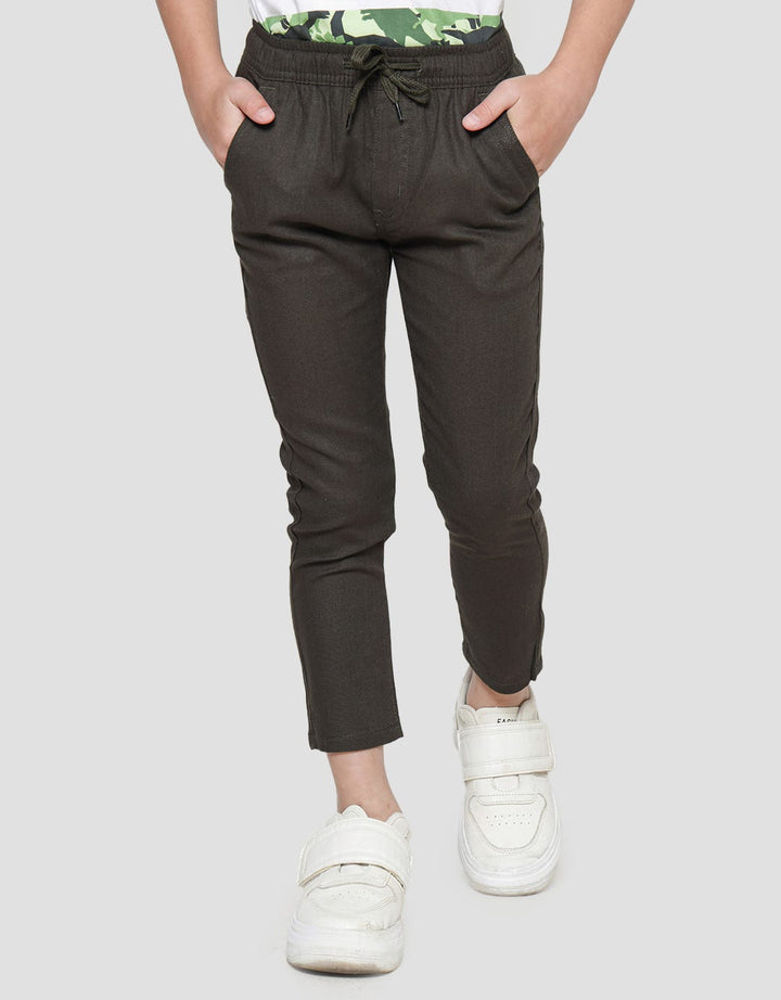 Little M Boys Regular Woven Rami Long Pants