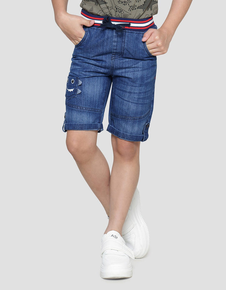 Little M Boys Monster Denim Shorts