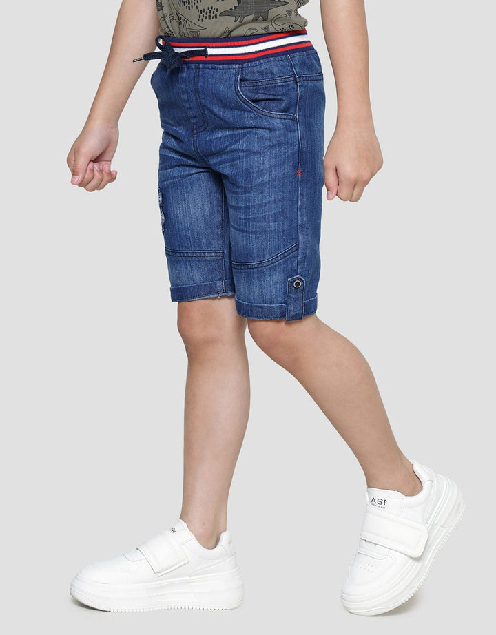 Little M Boys Monster Denim Shorts