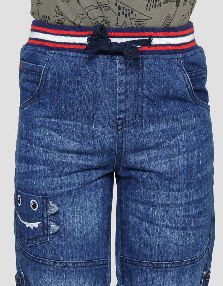 Little M Boys Monster Denim Shorts