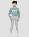 Little M Jogger Terry Panda Screen Print Boys