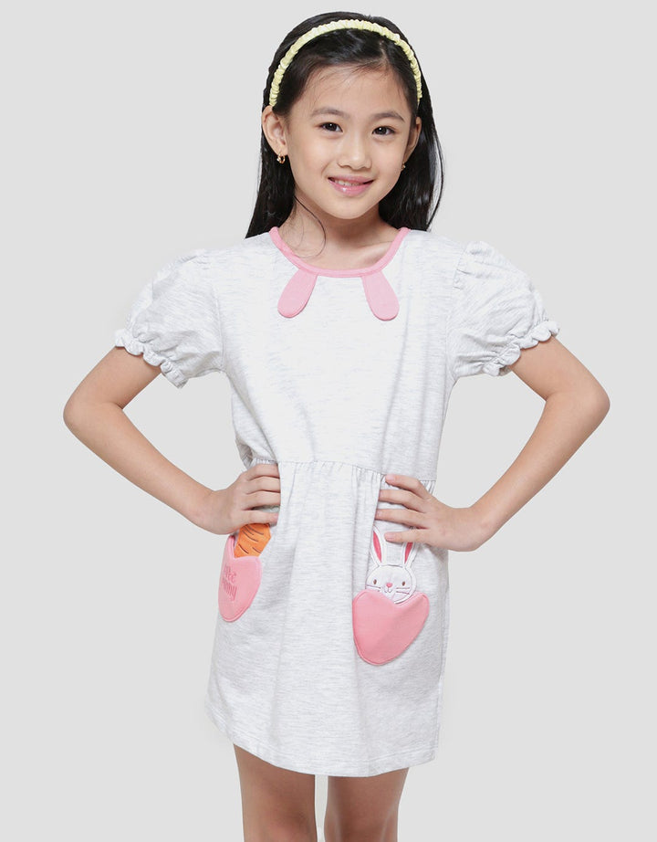 Little M Kantong Hati Aplikasi Midi Dress Anak Perempuan