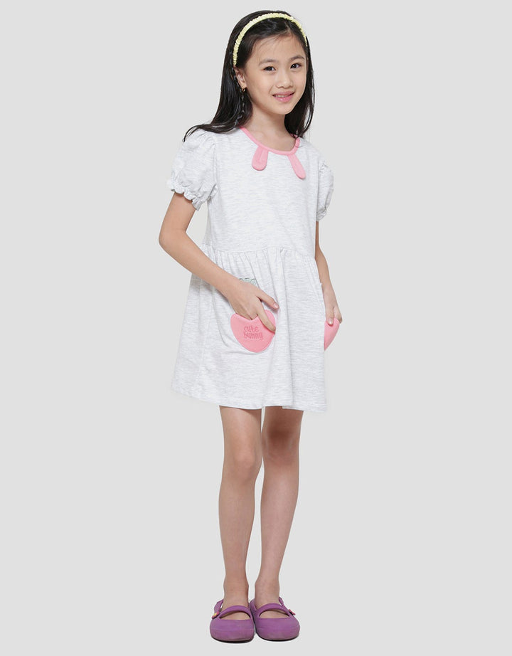 Little M Kantong Hati Aplikasi Midi Dress Anak Perempuan