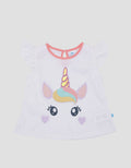 Pipiniko Unicorn Head Girls Short Sleeve T-Shirt