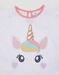 Pipiniko Unicorn Head Girls Short Sleeve T-Shirt